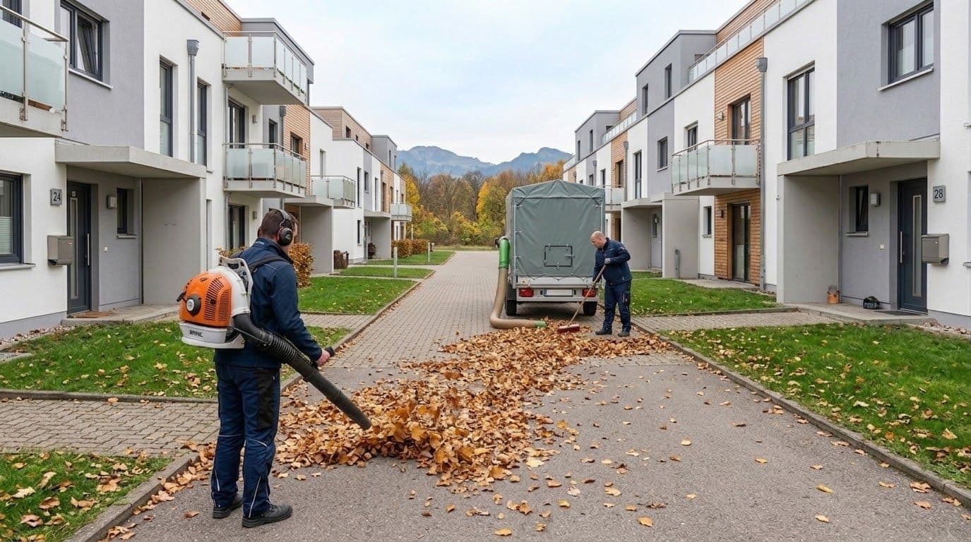Laubentfernung in unseren Wohnanlagen